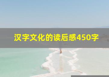 汉字文化的读后感450字