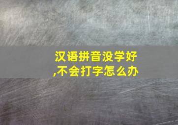 汉语拼音没学好,不会打字怎么办