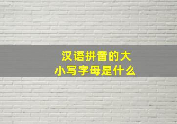 汉语拼音的大小写字母是什么