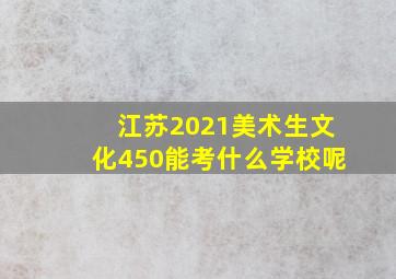 江苏2021美术生文化450能考什么学校呢