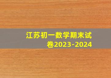 江苏初一数学期末试卷2023-2024