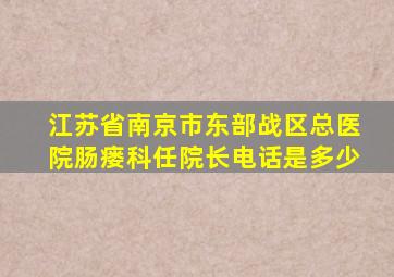 江苏省南京市东部战区总医院肠瘘科任院长电话是多少