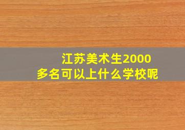 江苏美术生2000多名可以上什么学校呢