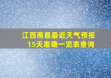 江西南昌最近天气预报15天准确一览表查询