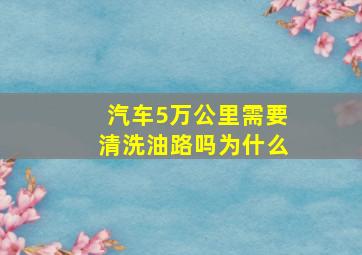 汽车5万公里需要清洗油路吗为什么