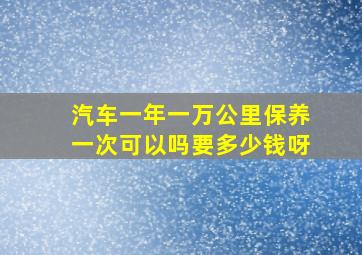 汽车一年一万公里保养一次可以吗要多少钱呀