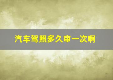 汽车驾照多久审一次啊