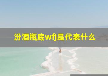 汾酒瓶底wfJ是代表什么