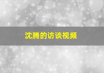 沈腾的访谈视频