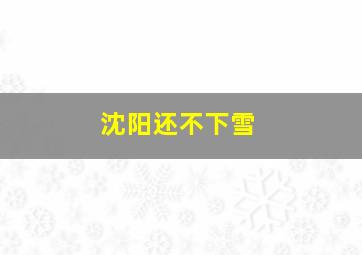 沈阳还不下雪