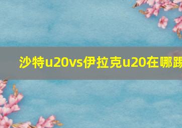 沙特u20vs伊拉克u20在哪踢