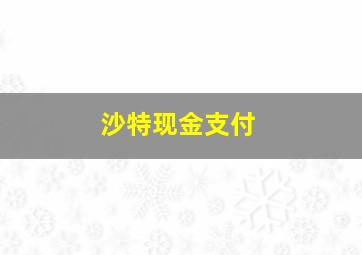 沙特现金支付