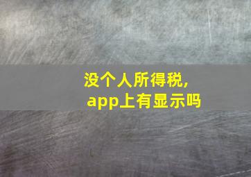 没个人所得税,app上有显示吗