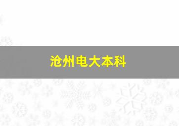 沧州电大本科