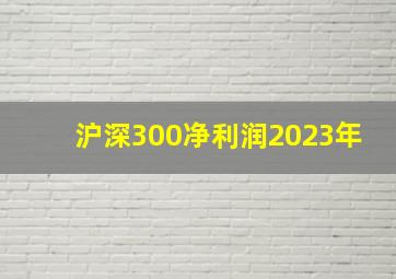 沪深300净利润2023年