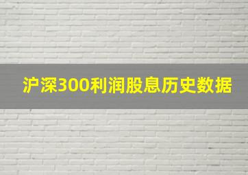 沪深300利润股息历史数据