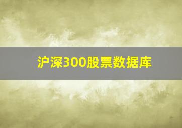 沪深300股票数据库