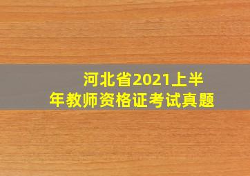 河北省2021上半年教师资格证考试真题