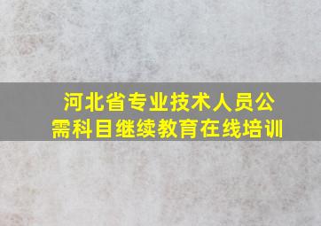 河北省专业技术人员公需科目继续教育在线培训