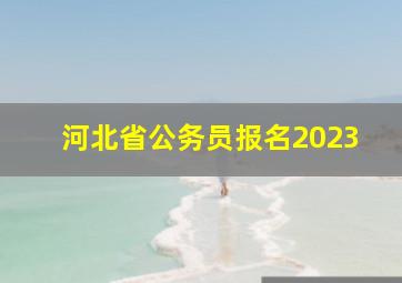 河北省公务员报名2023