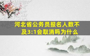 河北省公务员报名人数不及3:1会取消吗为什么