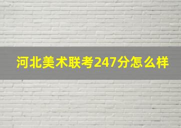 河北美术联考247分怎么样