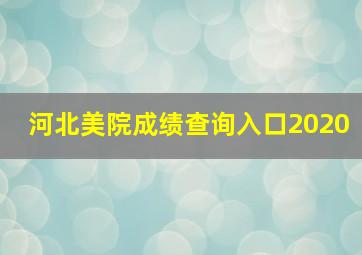 河北美院成绩查询入口2020