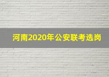 河南2020年公安联考选岗