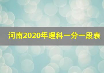 河南2020年理科一分一段表