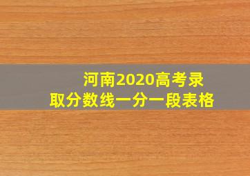 河南2020高考录取分数线一分一段表格