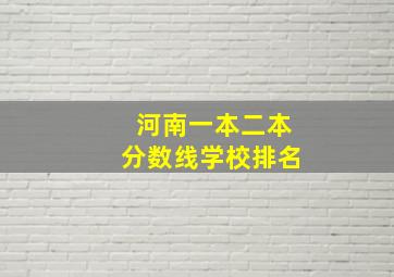 河南一本二本分数线学校排名