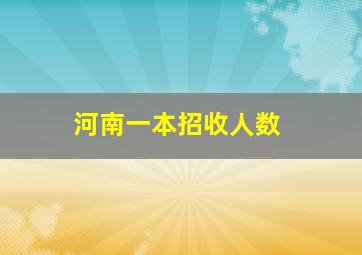 河南一本招收人数