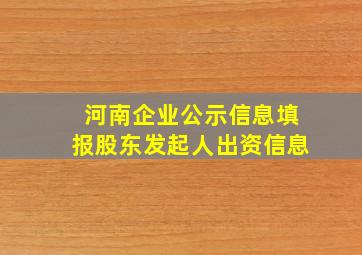 河南企业公示信息填报股东发起人出资信息