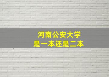 河南公安大学是一本还是二本