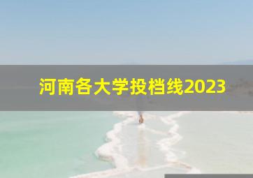 河南各大学投档线2023