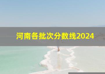 河南各批次分数线2024