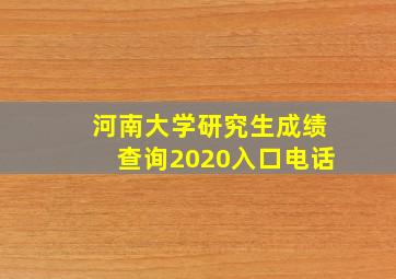 河南大学研究生成绩查询2020入口电话