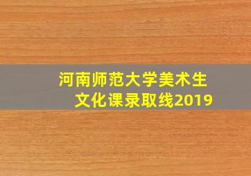 河南师范大学美术生文化课录取线2019