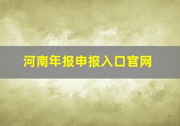 河南年报申报入口官网