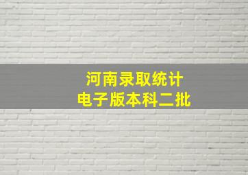 河南录取统计电子版本科二批