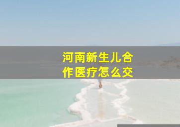 河南新生儿合作医疗怎么交