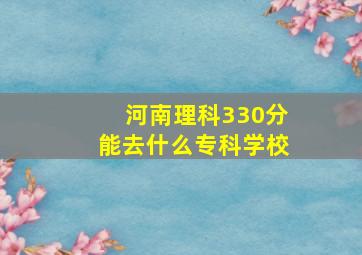 河南理科330分能去什么专科学校