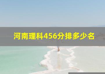 河南理科456分排多少名