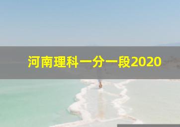 河南理科一分一段2020