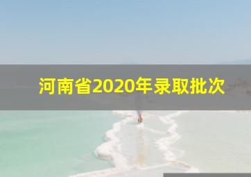 河南省2020年录取批次