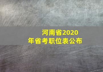 河南省2020年省考职位表公布