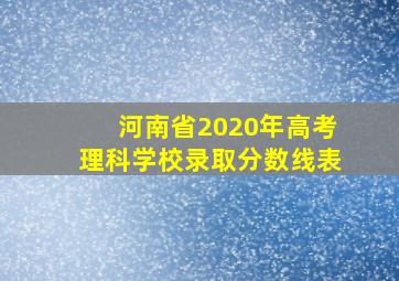 河南省2020年高考理科学校录取分数线表