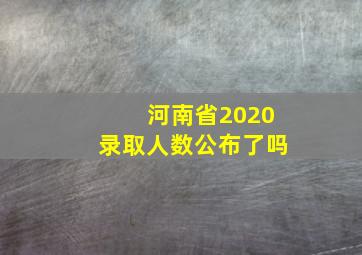 河南省2020录取人数公布了吗