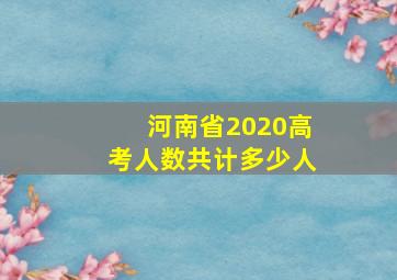 河南省2020高考人数共计多少人