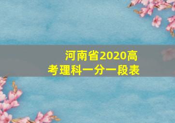 河南省2020高考理科一分一段表